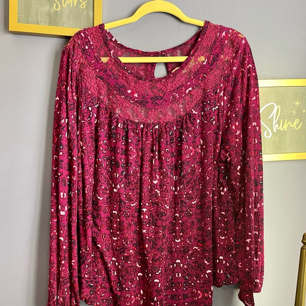 Long sleeve faded glory pink and purple XXL